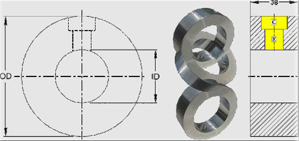 ANSI B16.5 / ASME B16.47 Bleed Ring Flange Dimensions