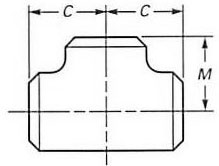 ASTM B366 UNS N08825 Tee Dimensions