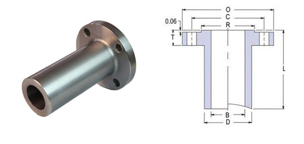 ANSI B16.5 / ASME B16.47 Long Weld Neck Flange Dimensions