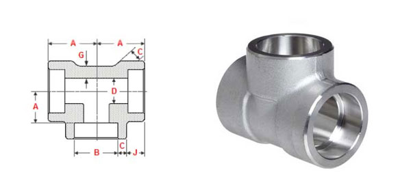ASME B16.11 Socket Weld Equal Tee Dimensions