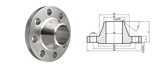ANSI B16.5 / ASME B16.47 Weld Neck Flange Dimensions